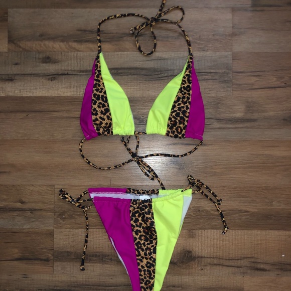 ❤️Leopard color block bikini - Picture 4 of 6